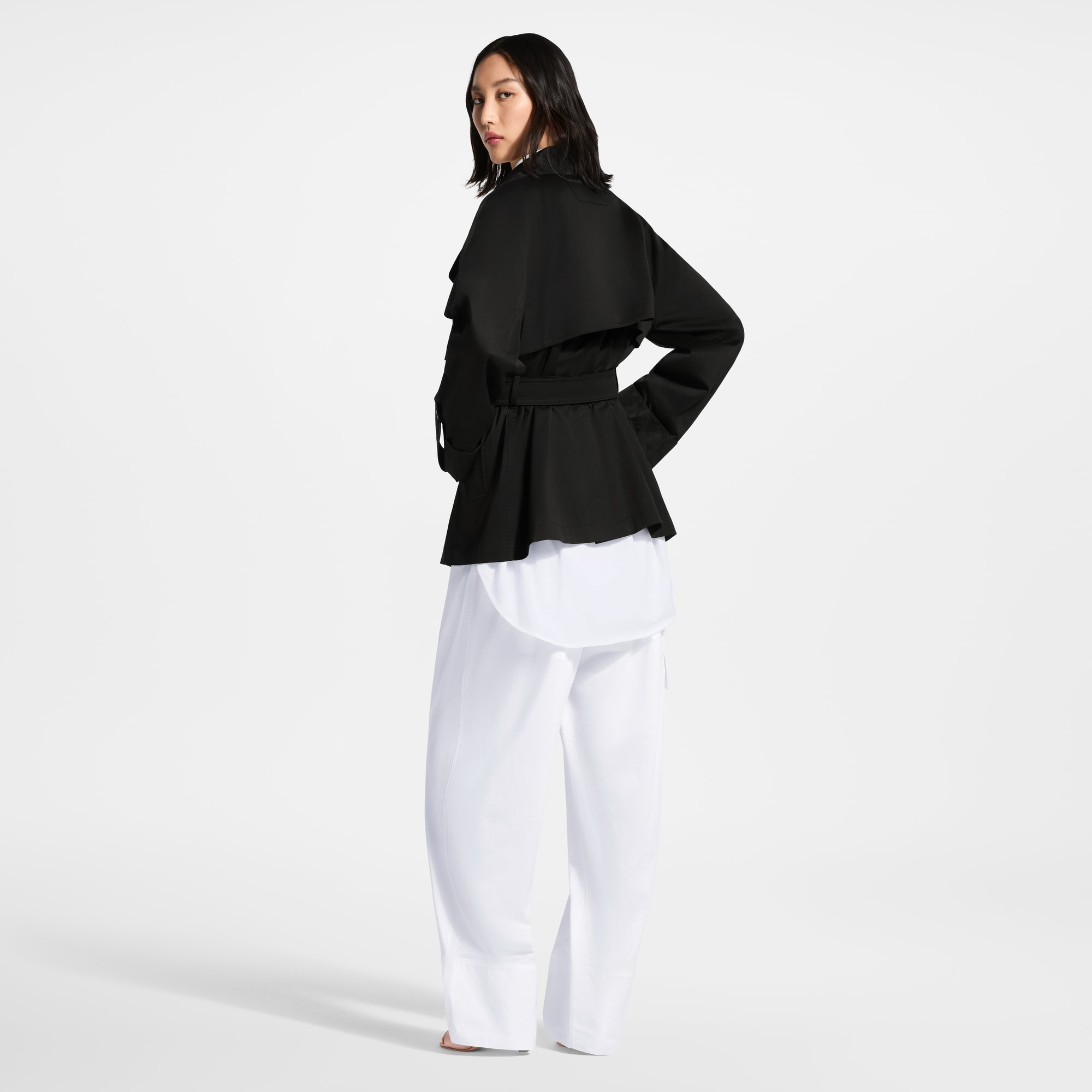 Monogram Accent Short Trench Coat - Women - New In Women | LOUIS